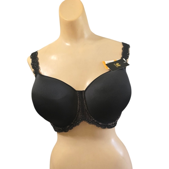 Wacoal Other - NWT Wacoal 853395 Black Vivid Encounter Bra Size 40 DD with Lace Detail